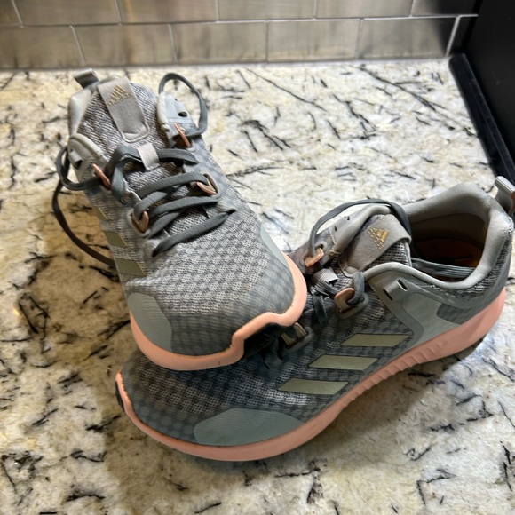 Adidas Bounce Gray and Peach Running Shoes - Picture 1 of 9